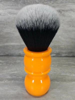 Yaqi 24mm Synthetic Hair Tuxedo Knot Orange Handle Shaving Brush R1710