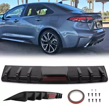 For Toyota Corolla Sedan Rear Bumper Diffuser Lip Shark Fins Splitter Spoiler