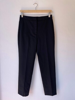 Sandro Damen Slim Hose 36 FR 40 IT Schwarz Wollmischung Pre Owned
