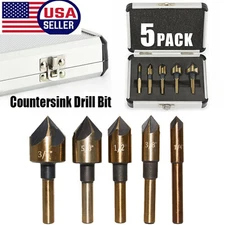 5PCS HSS Drill Bit Set Industrial Cobalt Countersink Reamer Sink Chamfer Angle