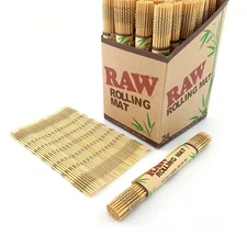 RAW rolling papers brand - BAMBOO ROLLING MATS Counter-Top Display of 24