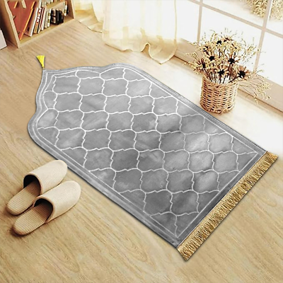 Soft Flannel Embossed Prayer Mat, Non-Slip, 65x110cm, For