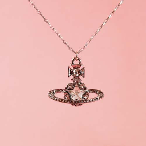 Vivienne Westwood Necklace Silver Tone Star Orb Holographic Crystal Gift Box Set - Picture 4 of 11