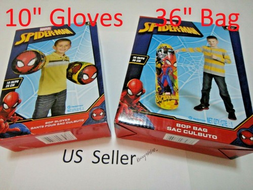 Marvel Spider-Man Bop Tasche und Handschuhe Set Übung Spaß Hulk Iron Man US-Verkäufer - Bild 1 von 4