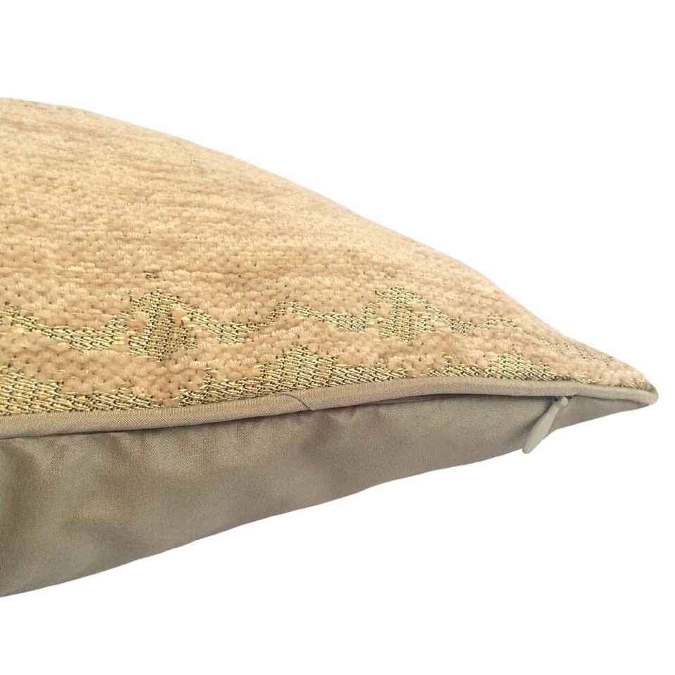 Funda de Almohada/Funda de Cojín Tapicería/Chenille Floral Beige 18x18 Hogar-Sofá Foto 3 de 4