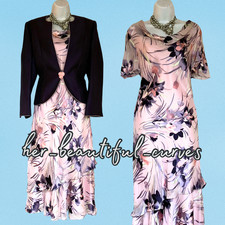 JACQUES VERT FLORAL PRINT OCCASION PARTY DRESS & JACKET SIZE 14