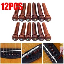 12Pc Cocobolo Wood String Pegs For Acoustic Guitar Bridge Pins w/ Abalone Dot US