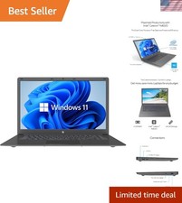 15.6" Full HD Intel 4GB RAM 64GB SSD Laptop with Windows 11 - Black