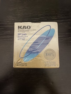 KAO MF2HD Double Sided 2 MB 3 1/2 inch Micro Floppy Disk Sealed