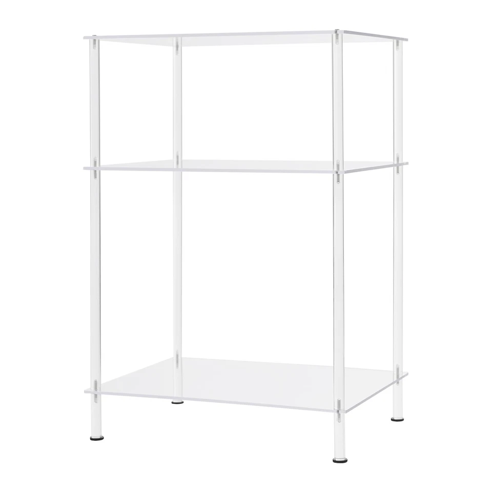 3 Tiers Acrylic Side Table Small End Table Modern Nightstand With Rubber Pads - Image 3 of 4