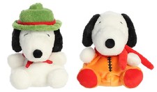Aurora 2 Piece Peanuts Snoopy Palm Pal Plush Bundle, Astronaut and Beagle Scout