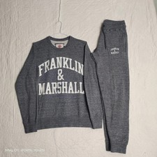 Franklin And Marshall Mens Tracksuit Gray Hoodie Joggers Small