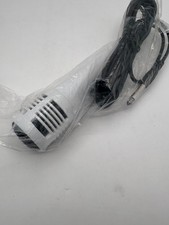 Microphone Long Cord Plug in High Grade Low Noise White Mic Tested
