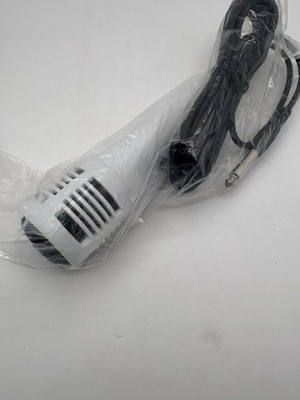 Microphone Long Cord Plug in High Grade Low Noise White Mic Tested