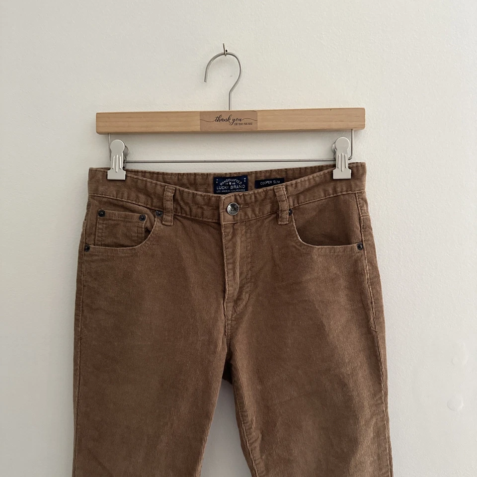 Pantalones de pana Lucky Brand para niños talla 16 (28 X 28) rectos marrón claro elásticos Foto 2 de 4
