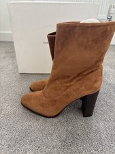 KAREN MILLEN TAN BROWN SUEDE LEATHER ANKLE BOOTS SIZE UK 4  RRP £210!!! NEW!!!