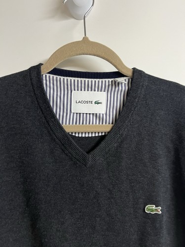 Sudadera Lacoste Para Hombre Gris Talla Francia 8 EE. UU. 3XL Pullover Manga Larga - Imagen 2 de 8