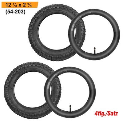 2x 12 Zoll Fahrradreifen 54 - 203 inkl. 2x Schlauch mit 32mm Ventil, Kinderwagen