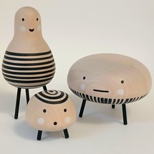 IKEA DVARGTALL Set of 3 Decorative Wood Figures (505.376.64) Fun