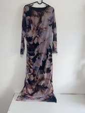 SHEIN Curve 1XL Black & Rose Floral Print Maxi Dress #curve #floral