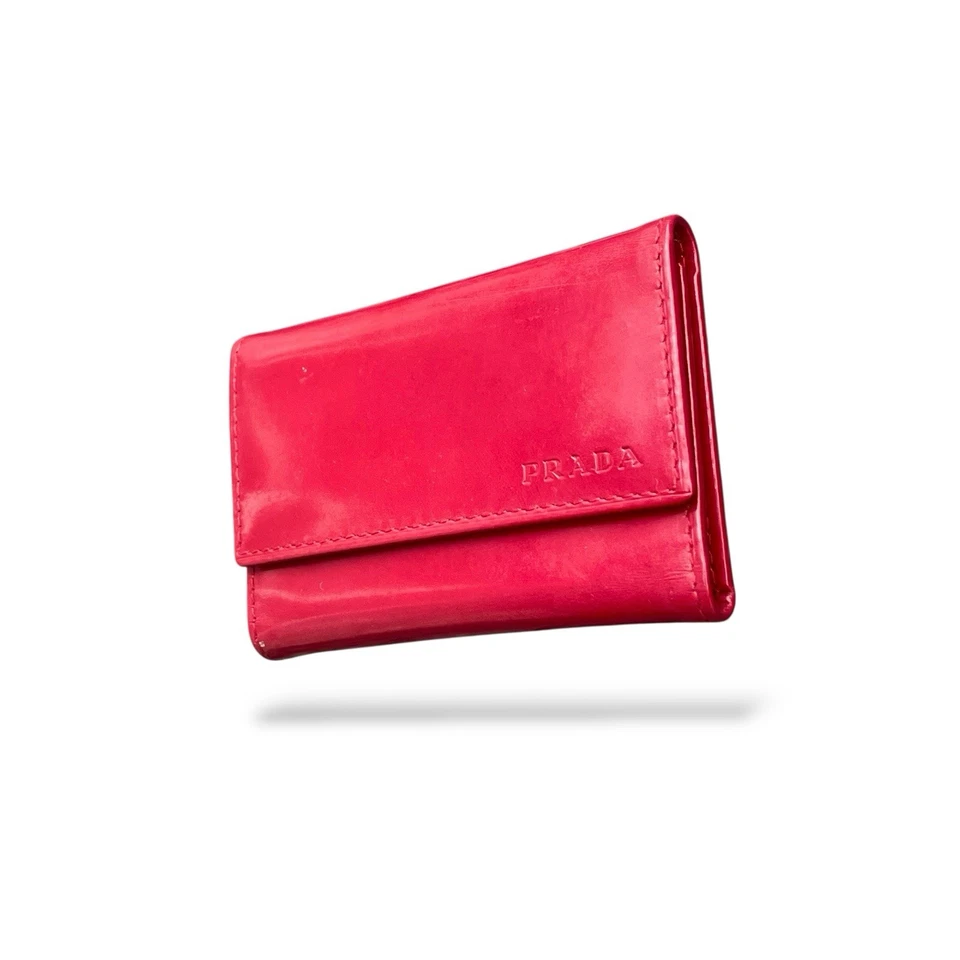 Estuche para llaves PRADA charol esmalte 6 anillos rojo modelo DEPOS hecho en Italia Foto 2 de 4