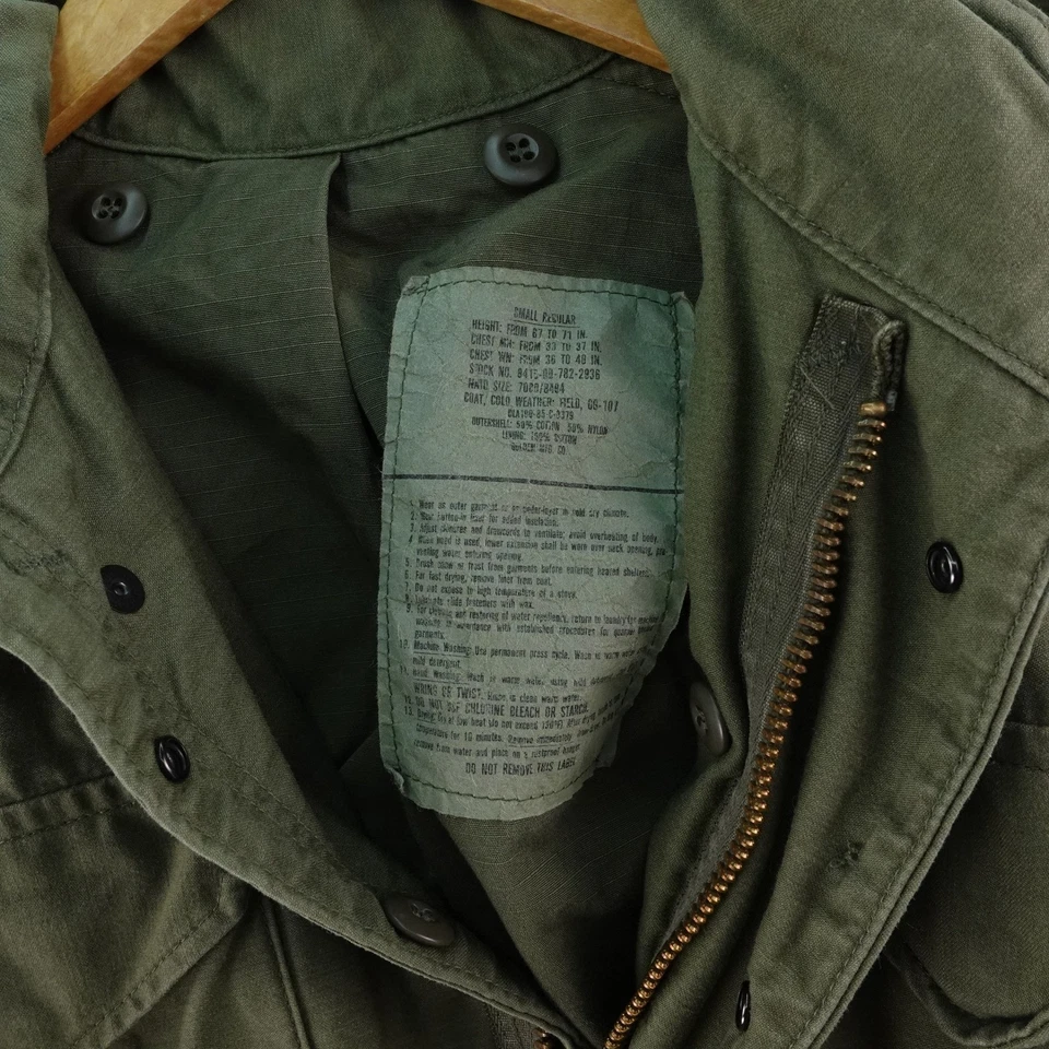 Chaqueta de Campo OG 107 Ejército de Estados Unidos Años 70 Pequeña Regular Estilo Militar M65 Foto 4 de 4