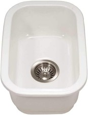 HOUZER PTB-1318 WH Fireclay Bar Sink, White White