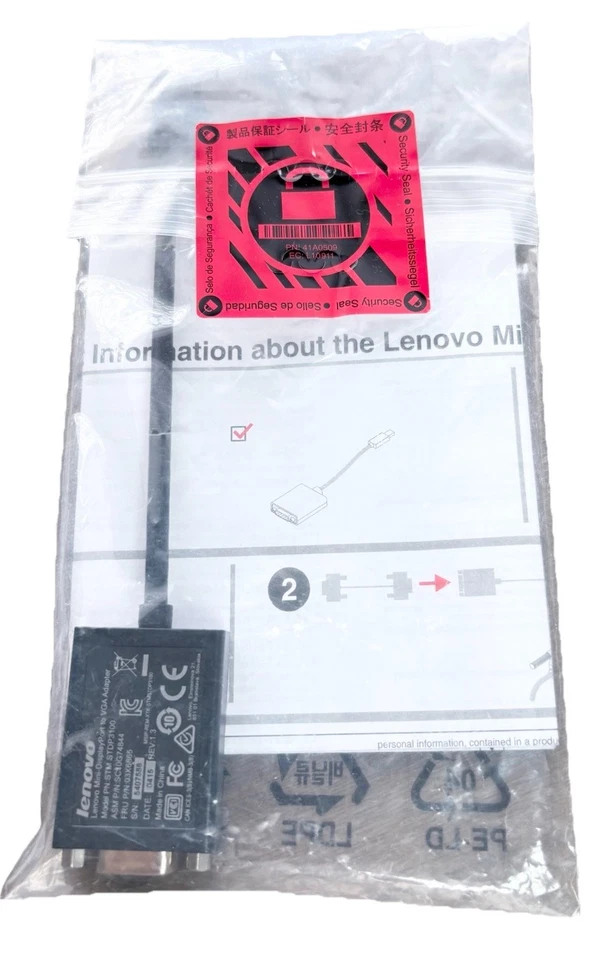 Genuine Lenovo miniDisplayPort to VGA Adapter Brand New Sealed  0A36536 - Image 2 of 4