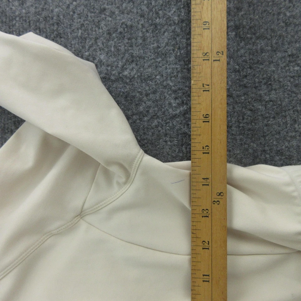 Chaqueta Fabletics Mujer Pequeña Beige Cremallera Completa Atlética Correr Entrenamiento Pulgares Foto 4 de 4