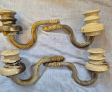 4 Große alte Isolatoren Porzellan Freileitung Holzmast Industriedesine