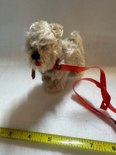Vintage Steiff "Tessie" Schnauzer Plush with Leash, Collar and Ear Button 5”