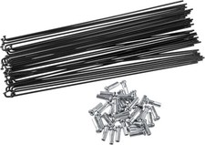 Motoforti 4Pcs 263mm Black Plated Spoke Set with Nipples for Most Bicycle Wheels