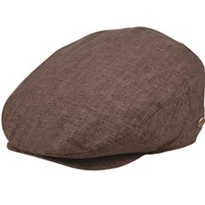 Men's Linen Flat Ivy Gatsby Summer Newsboy Hats Large-X-Large Brown