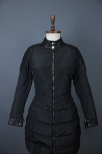 ERMANNO SCERVINO Giubbotto imbottito nero trapuntato pelle di agnello bordato taglia 40