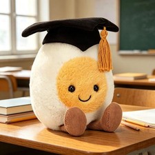Jellycat Amuseable Boiled Egg Graduation Plush   Soft Graduate Egg Toy Gift