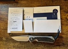 Chris Reeve Knives Large Sabenza 31 Magnacut Bog Oak Silver Studs Glass Blasted