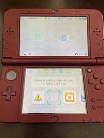 New Nintendo 3DS XL Red-001 Handheld Console w/ Charger/Stylus *READ*