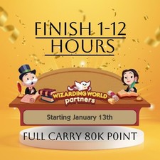 MONOPOLY GO EVENT - WIZARDING WORLD PARTNERS   FULL CARRY 80K POINTS  