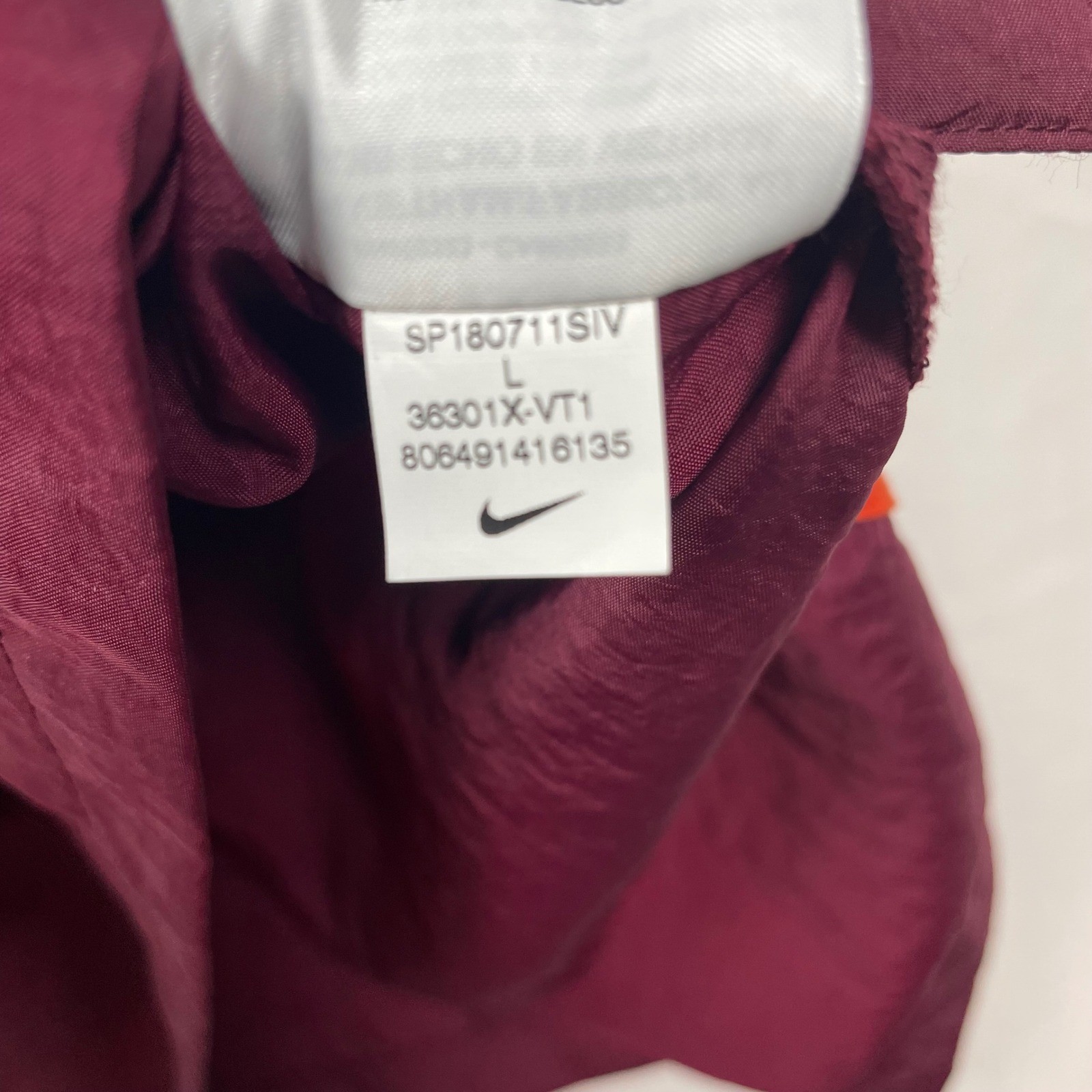 Nike + VT Packable Pullover Windbreaker Virginia … - image 6