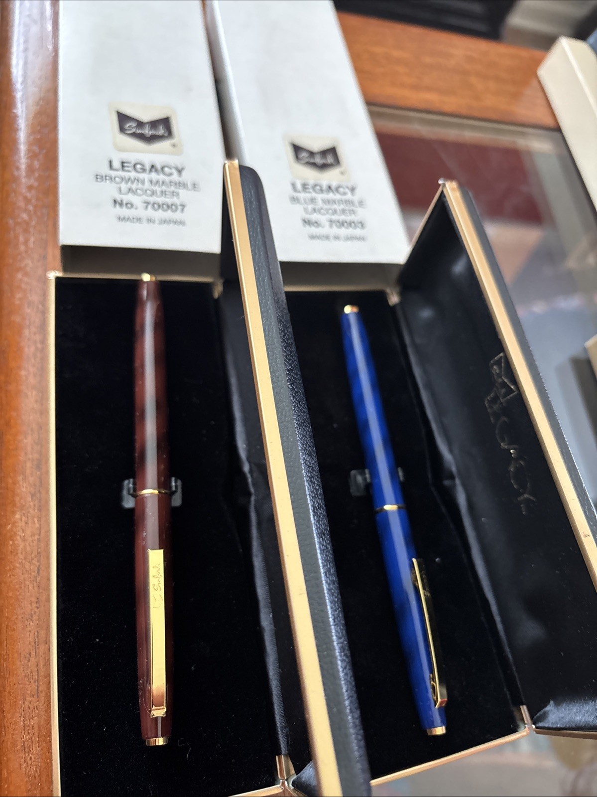 Lot Of 2 Sanford Ballpoint Pens w/Original Box Legacy Blue B