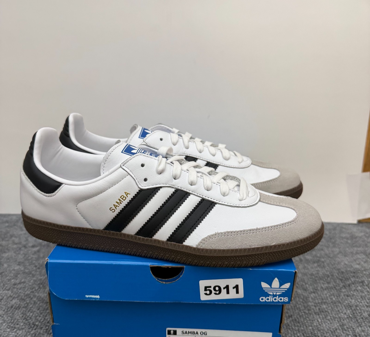 Adidas Samba OG Cloud White/ Core Black Fashion Shoes B75806 Size