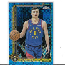 2025-26 Topps Chrome - Christian Braun #82 Blue X-Fractor - Nuggets