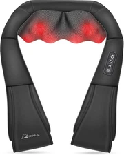 Snailax Shiatsu Neck and Shoulder Massager - Back Massager with Heat, Deep Knead