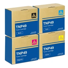 Konica Minolta TNP49 Toner Cartridge Set Yellow Magenta Cyan Black BRAND NEW BOX