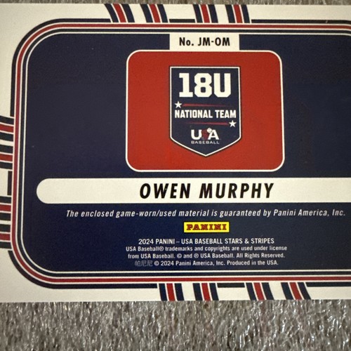 2024 Panini Stars & Stripes USA Owen Murphy Alumni Jumbo Patch #JM-OM #25 - Picture 8 of 9
