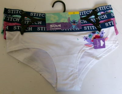Three Disney Stitch  Hipsters Size Medium Multi color 95% Cotton