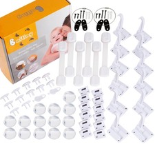 Baby Proofing Kit 60 Packs- Child Proof Essentials Set with Invisible Cabinet