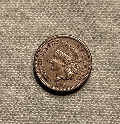 1861 Indian Head Cent Penny AU MM
