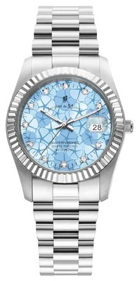 Jacques Du Manoir Inspiration Flower (34mm) Blue Dial / Stainless Steel