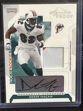 2006 Playoff NFL Playoffs - Rookie Derek Hagan #102 Silver Signature Proof Auto